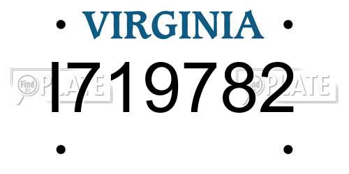 I719782 Virginia License Plate