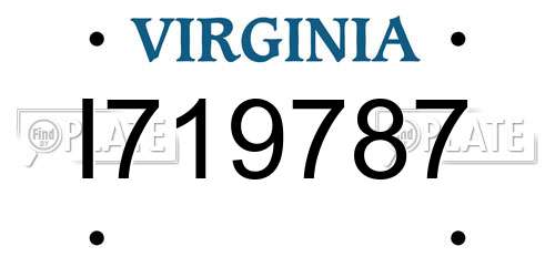 I719787 Virginia License Plate