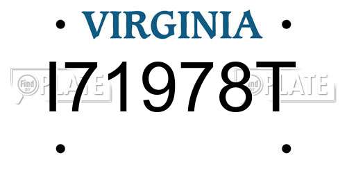 I71978T Virginia License Plate
