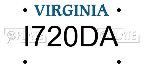 I720DA Virginia License Plate
