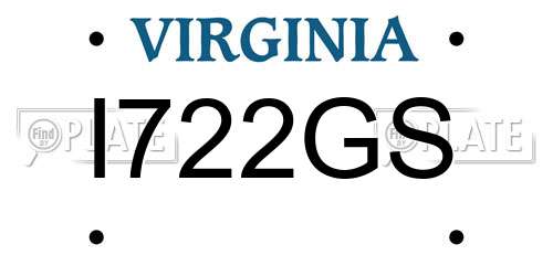 I722GS Virginia License Plate