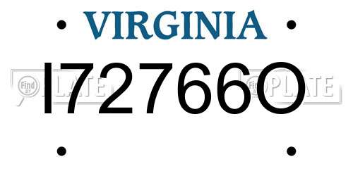 I72766O Virginia License Plate