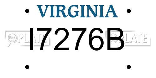 I7276B Virginia License Plate