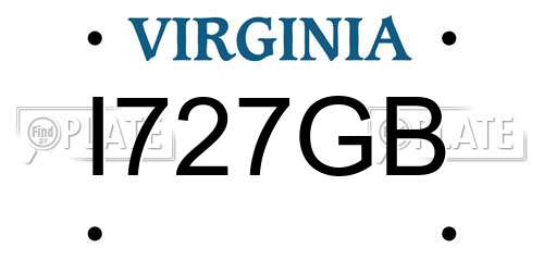I727GB Virginia License Plate