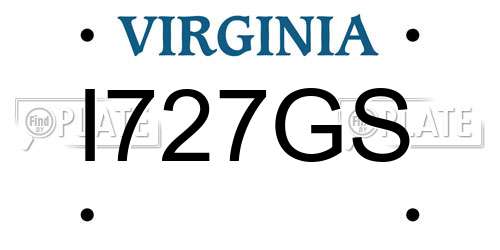 I727GS Virginia License Plate