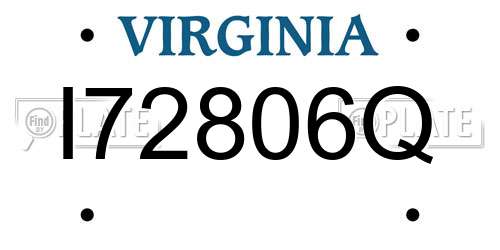 I72806Q Virginia License Plate