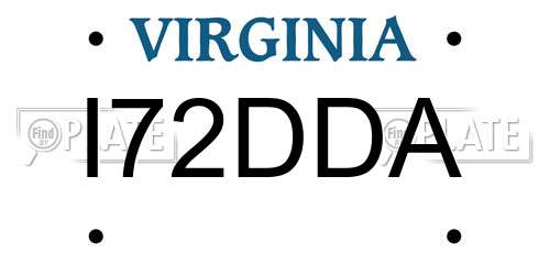 I72DDA Virginia License Plate