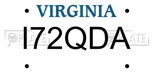 I72QDA Virginia License Plate