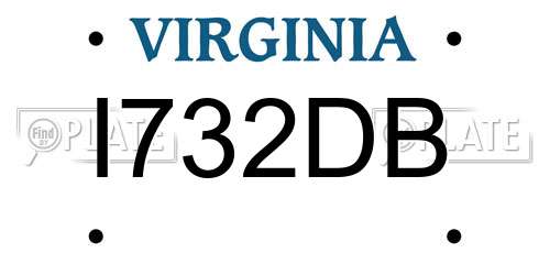 I732DB Virginia License Plate