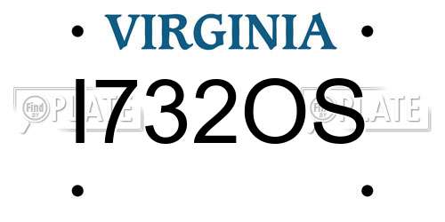 I732OS Virginia License Plate