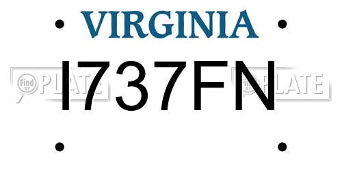 I737FN Virginia License Plate