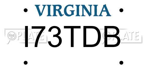 I73TDB Virginia License Plate