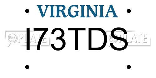 I73TDS Virginia License Plate