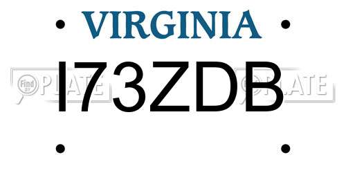 I73ZDB Virginia License Plate