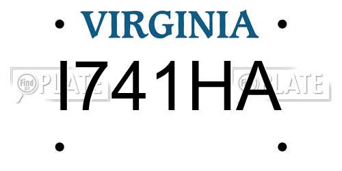 I741HA Virginia License Plate