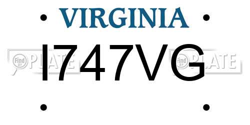 I747VG Virginia License Plate