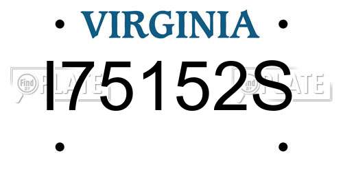 I75152S Virginia License Plate