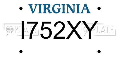 I752XY Virginia License Plate