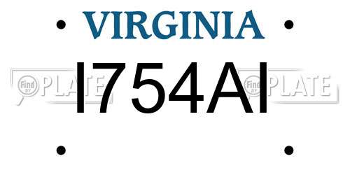 I754AI Virginia License Plate