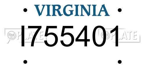 I755401 Virginia License Plate