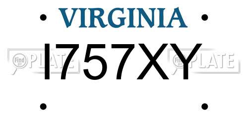 I757XY Virginia License Plate