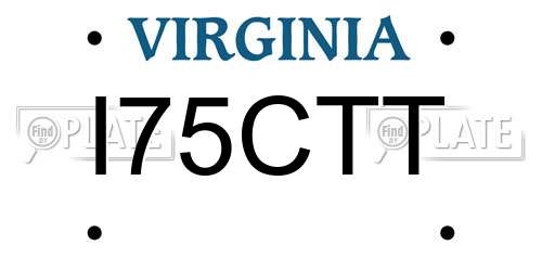I75CTT Virginia License Plate