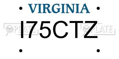 I75CTZ Virginia License Plate
