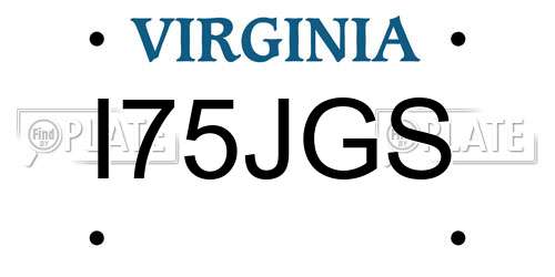 I75JGS Virginia License Plate