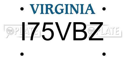 I75VBZ Virginia License Plate
