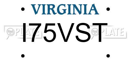I75VST Virginia License Plate