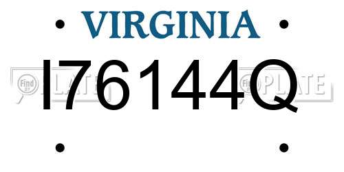 I76144Q Virginia License Plate
