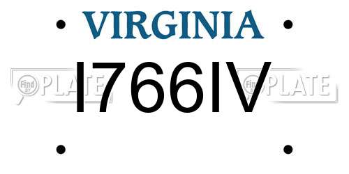 I766IV Virginia License Plate