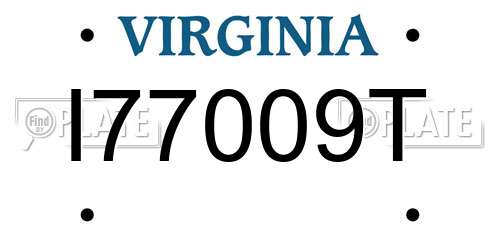 I77009T Virginia License Plate