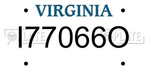 I77066O Virginia License Plate