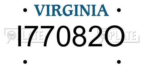 I77082O Virginia License Plate