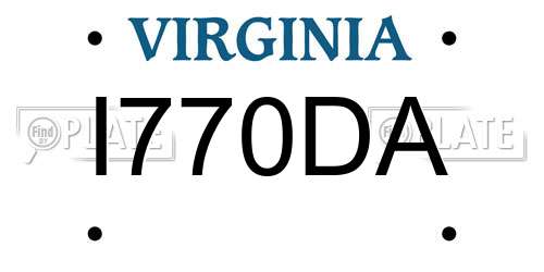 I770DA Virginia License Plate