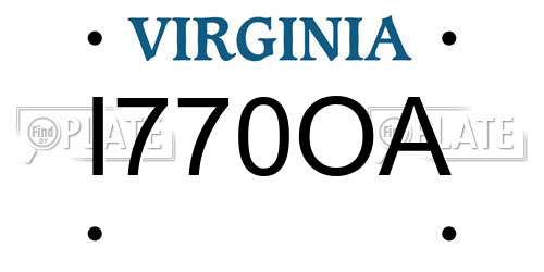 I770OA Virginia License Plate