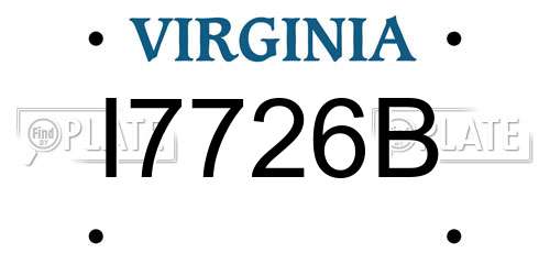I7726B Virginia License Plate