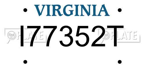 I77352T Virginia License Plate