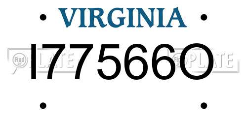 I77566O Virginia License Plate