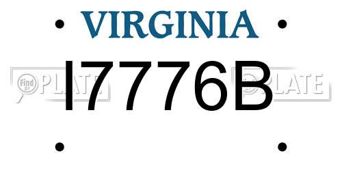 I7776B Virginia License Plate