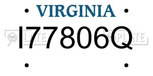 I77806Q Virginia License Plate