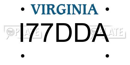 I77DDA Virginia License Plate