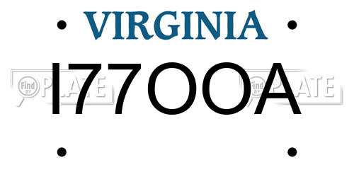 I77OOA Virginia License Plate