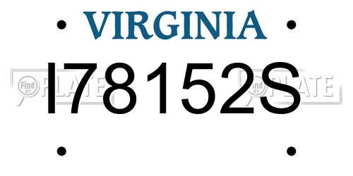 I78152S Virginia License Plate