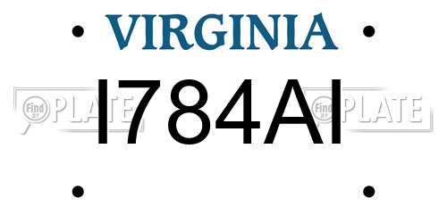 I784AI Virginia License Plate