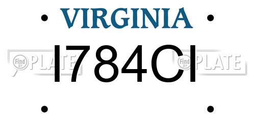 I784CI Virginia License Plate