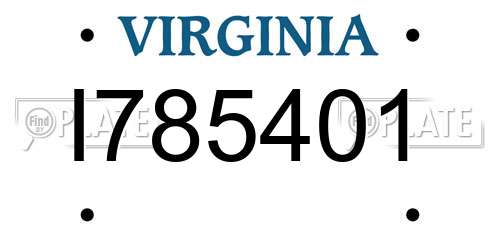 I785401 Virginia License Plate