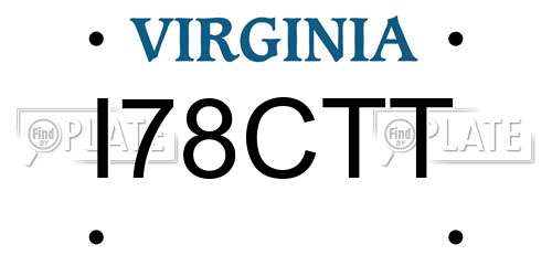I78CTT Virginia License Plate