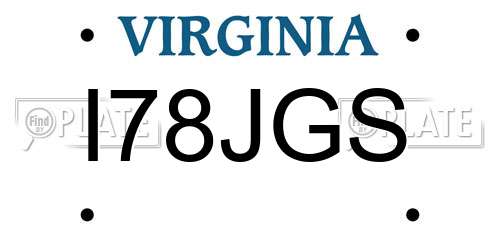I78JGS Virginia License Plate